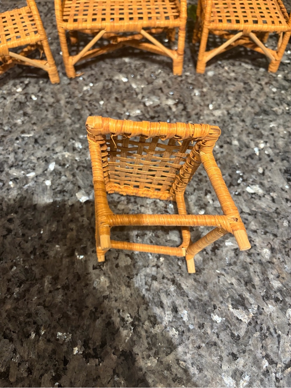 Miniature Doll Furniture Wicker Rattan Outdoor Patio Summer - Picture 10 of 14